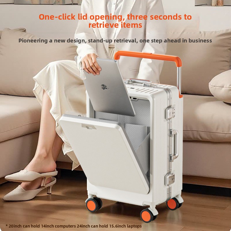 Front Opening Laptop Luggage 24 Inch - 20/24/26 inç Alüminyum Çerçeveli Bagaj, Ön