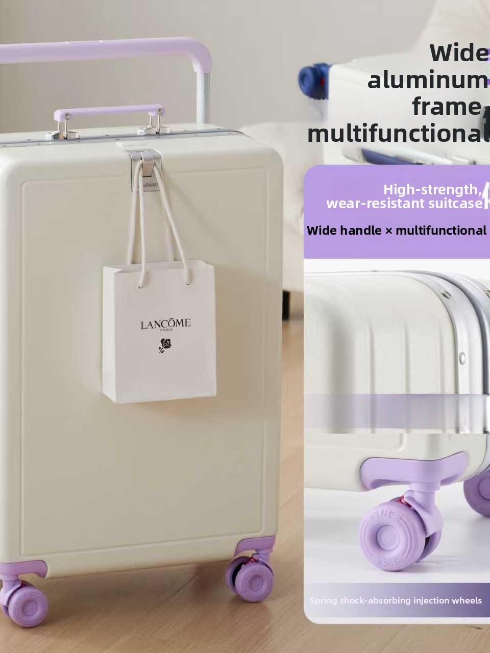 Yeni Geniş Çekme Çubuklu, Geni - Aluminum Frame Carry On Luggage incelemesi ve fiyatı